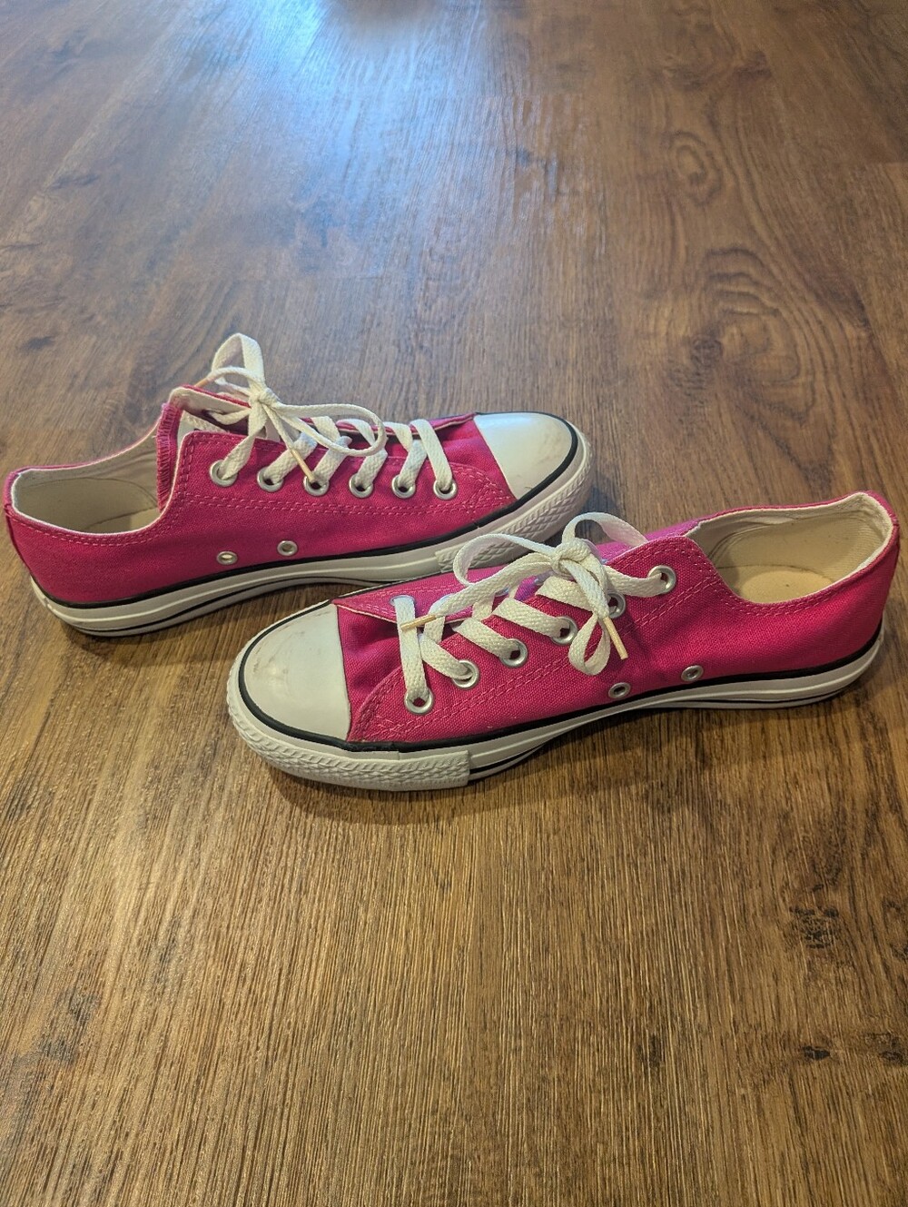 Hot Pink Low Top Canvas Sneakers